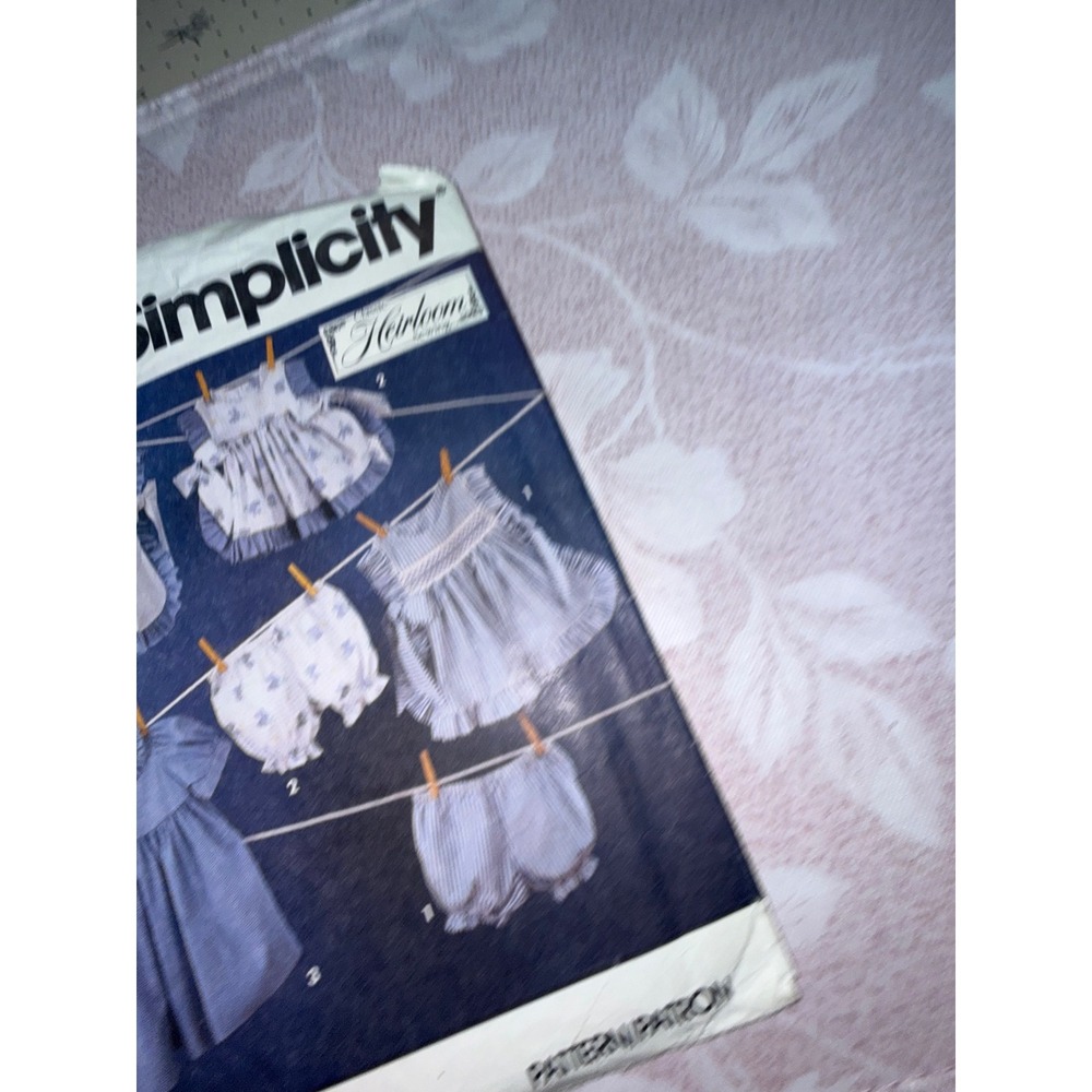 Simplicity 7809 Toddler Dress Pinafore Panties Sewing Pattern Smocking Size 2